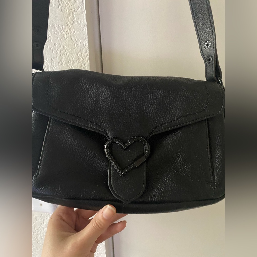 Black leather handbag y2k Aimee Kestenberg